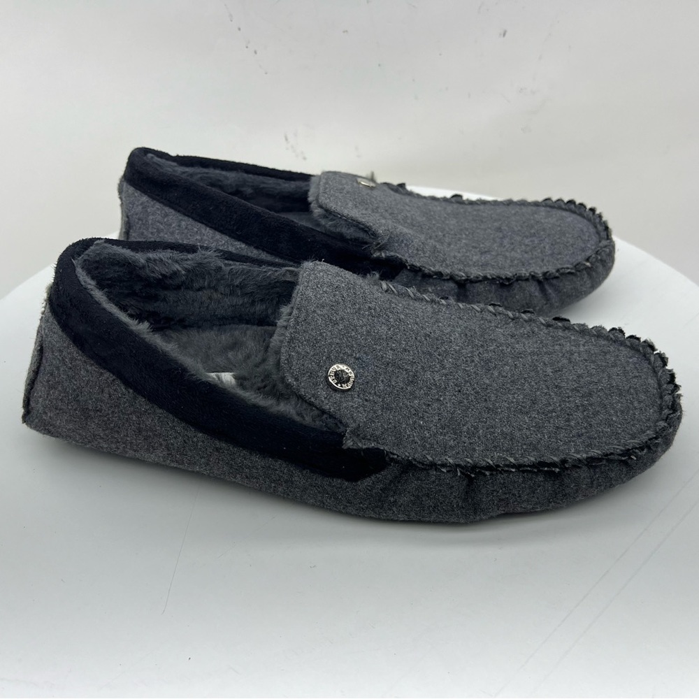 Steve Madden Loafers House Shoes Slippers Faux Fur Slip On Grey Lounge Comfy 10